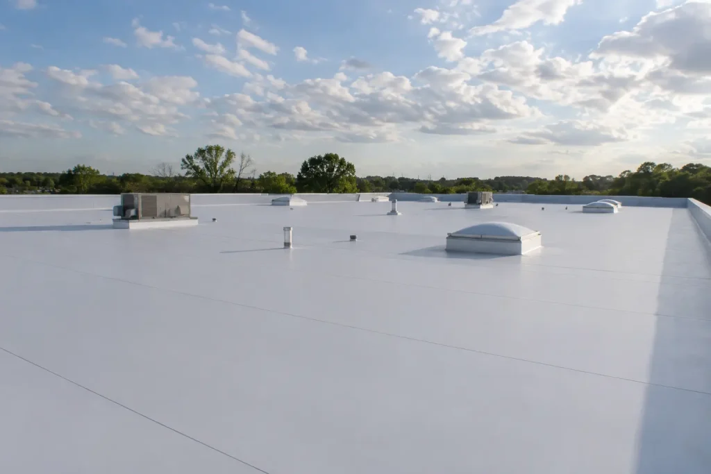 Commercial rooftop with HVAC units