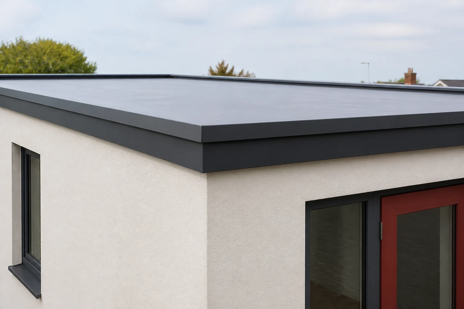 Upgraded flat roof on a small UK commercial building